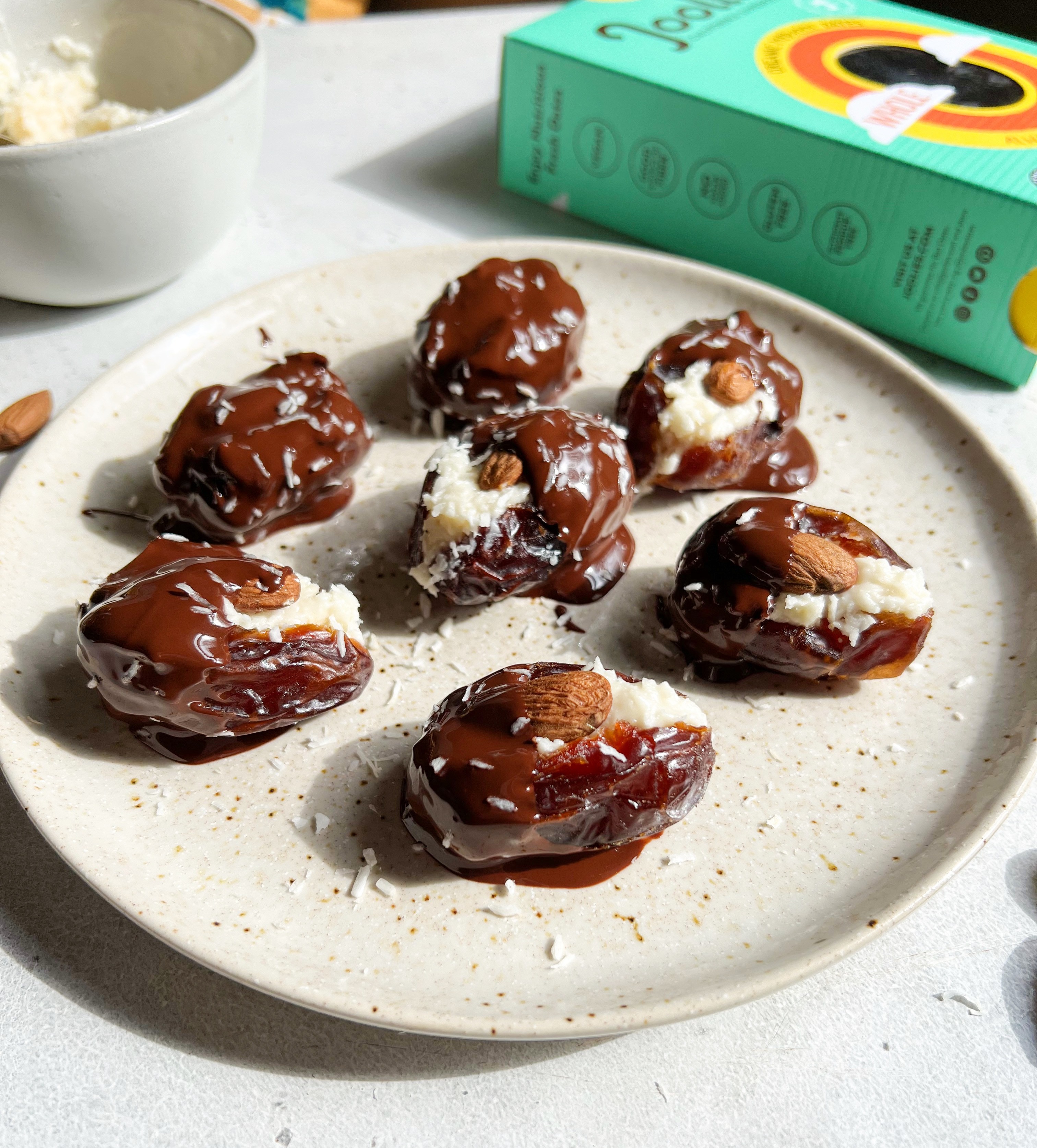 Almond Joy Stuffed medjool Dates