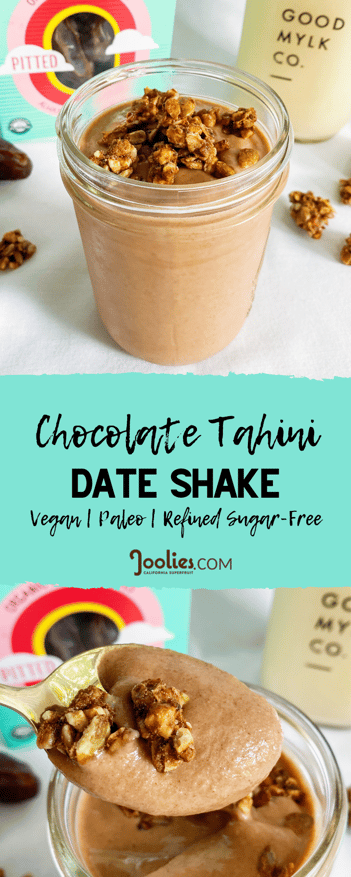 Chocolate Tahini Date Shake Pinterest