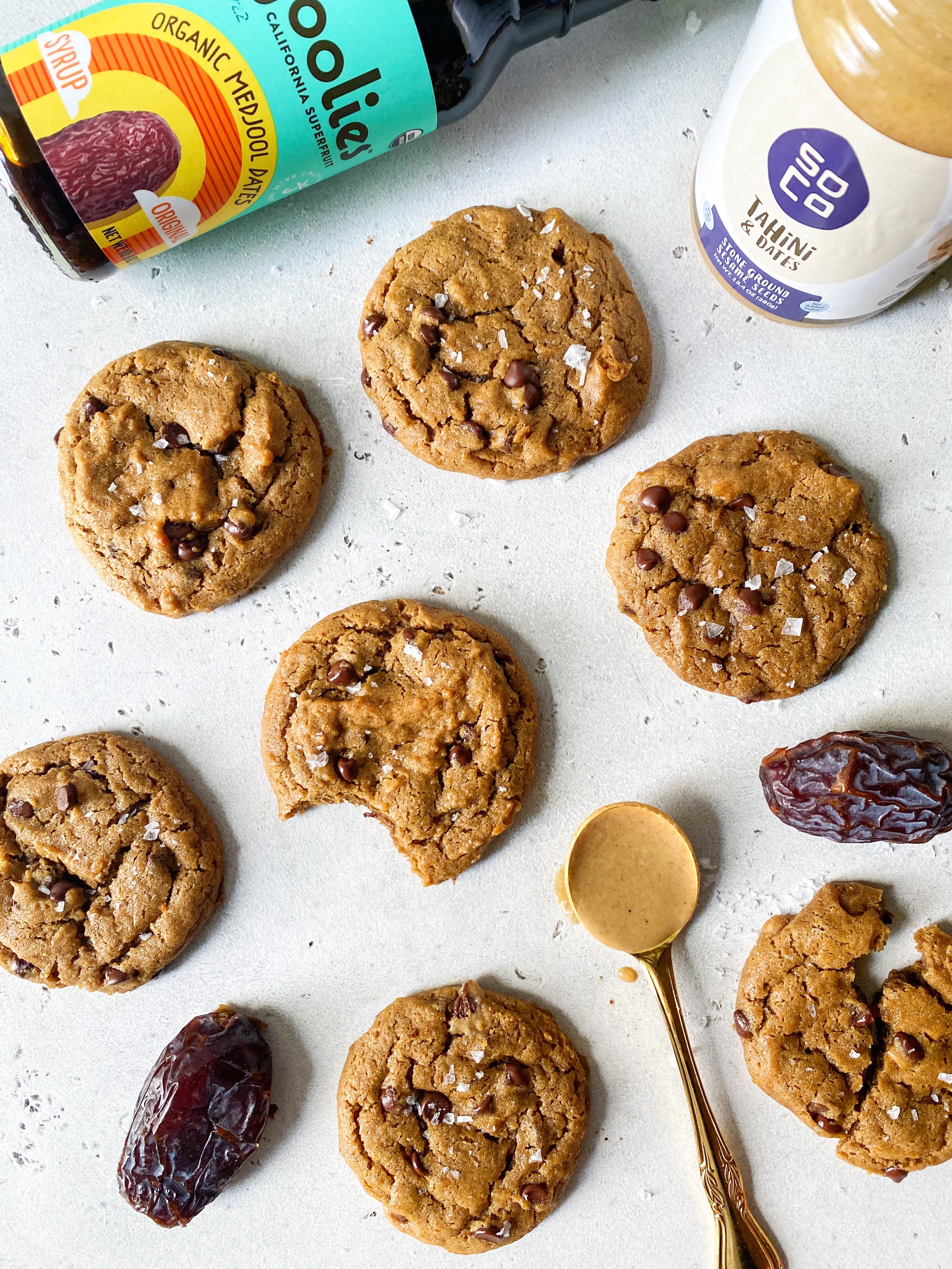 Salted Chocolate Chip Tahini Cookies
