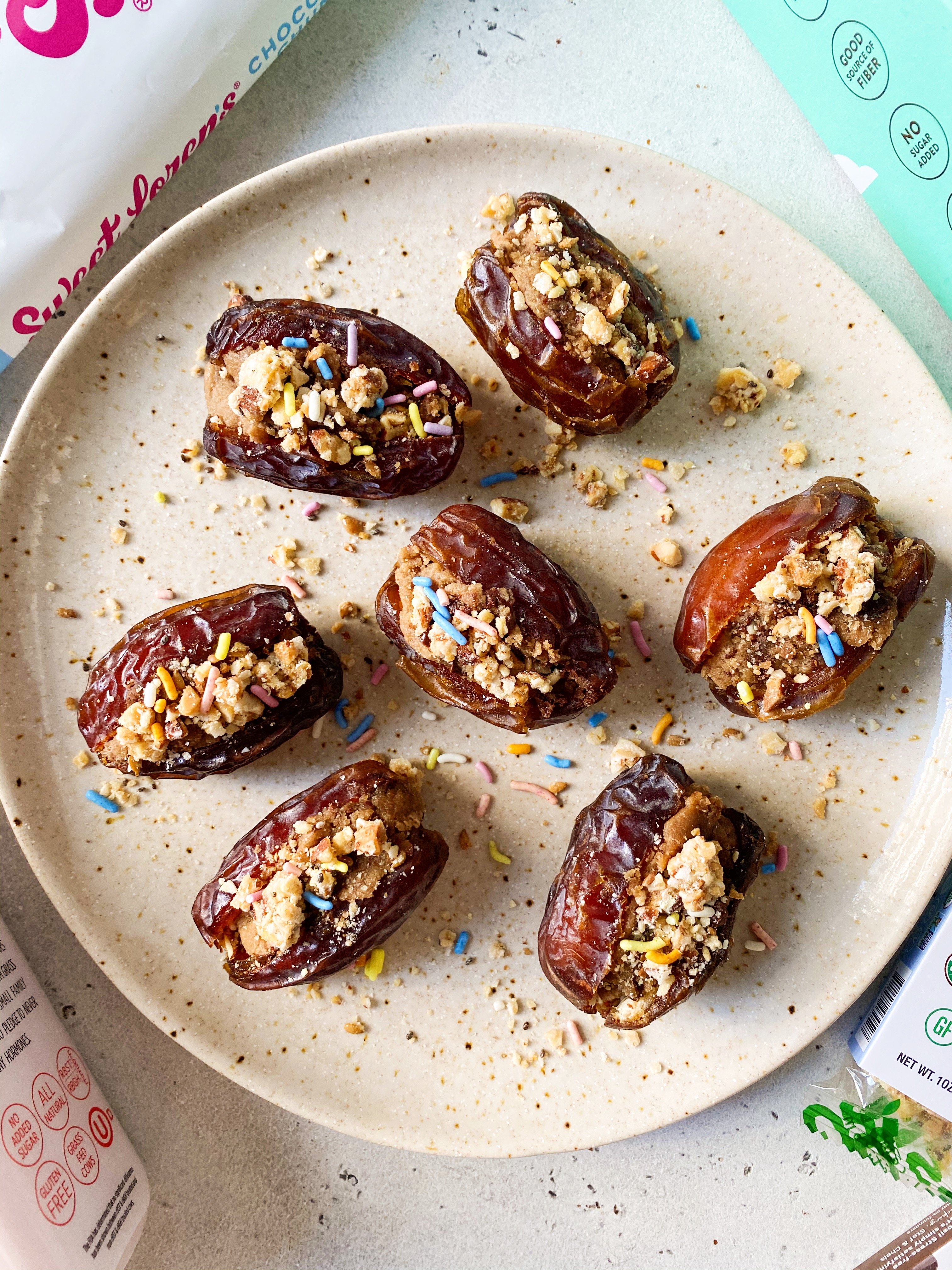 Vegan Cookie Dough Stuffed Dates