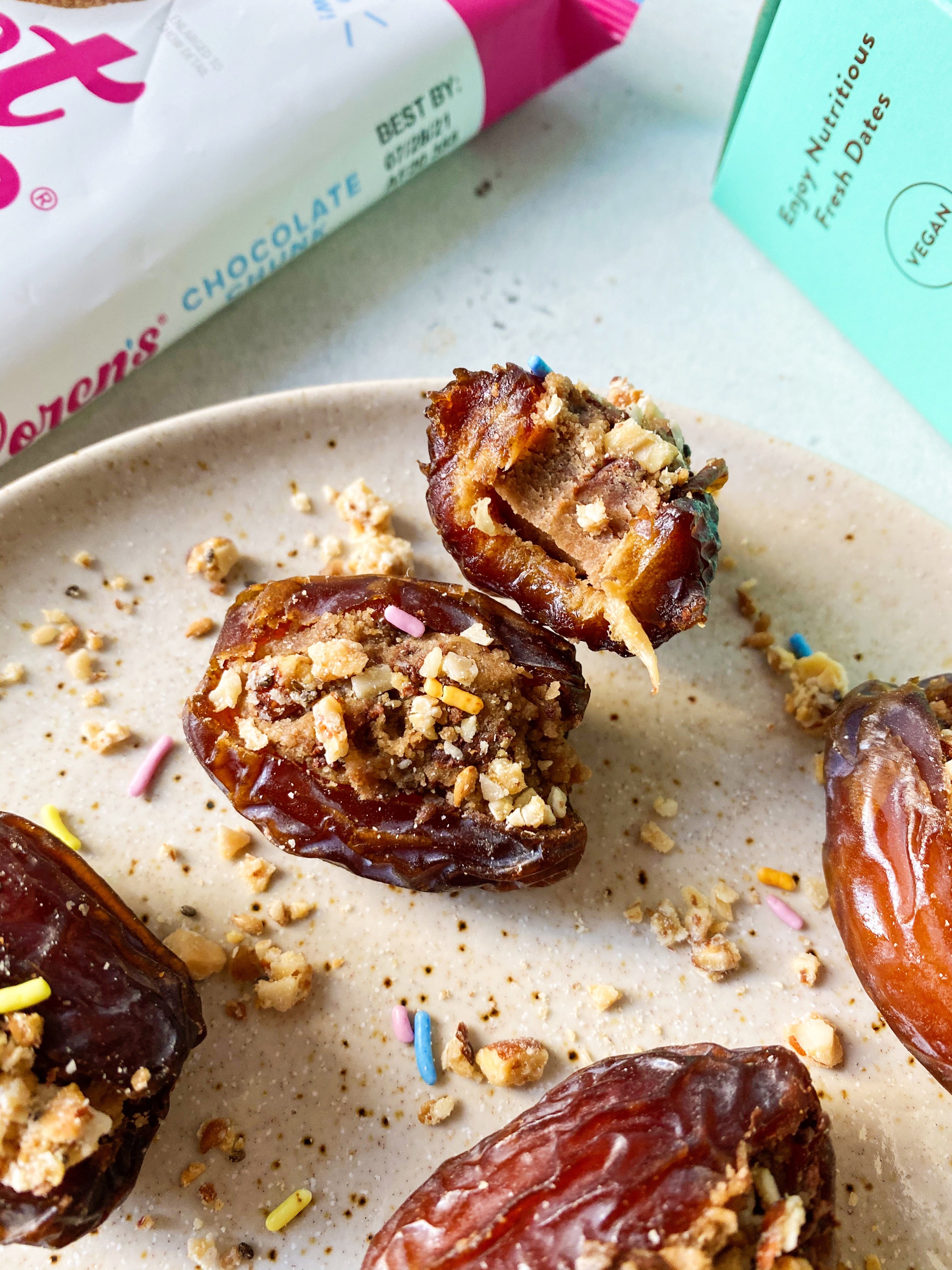 Vegan Cookie Dough Stuffed Dates