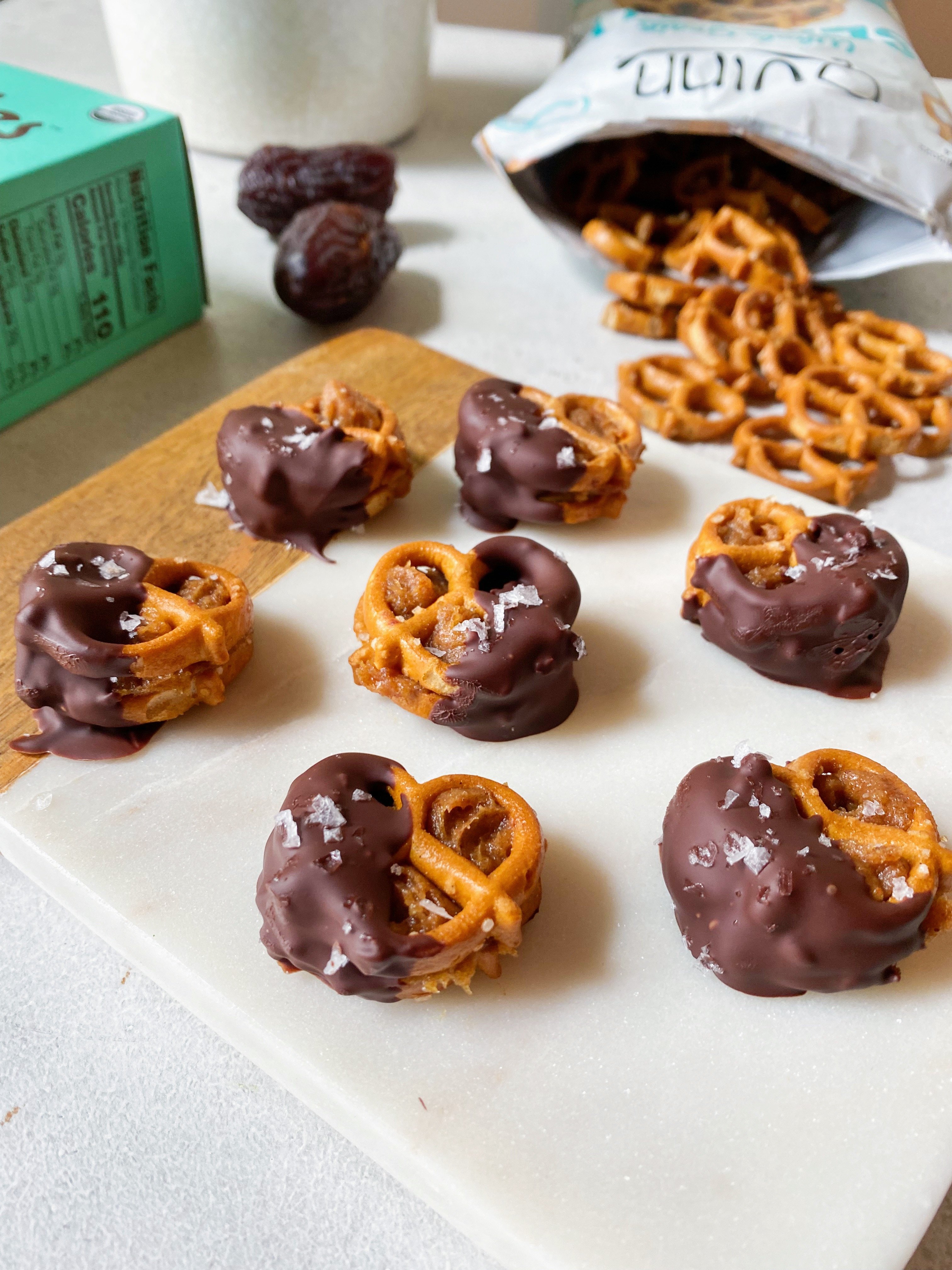 Chocolate Caramel Dipped Pretzels