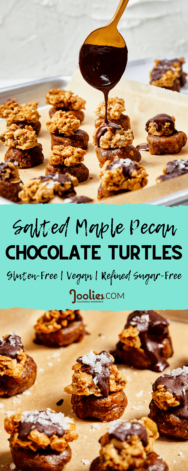 salted maple pecan chocolate turtles