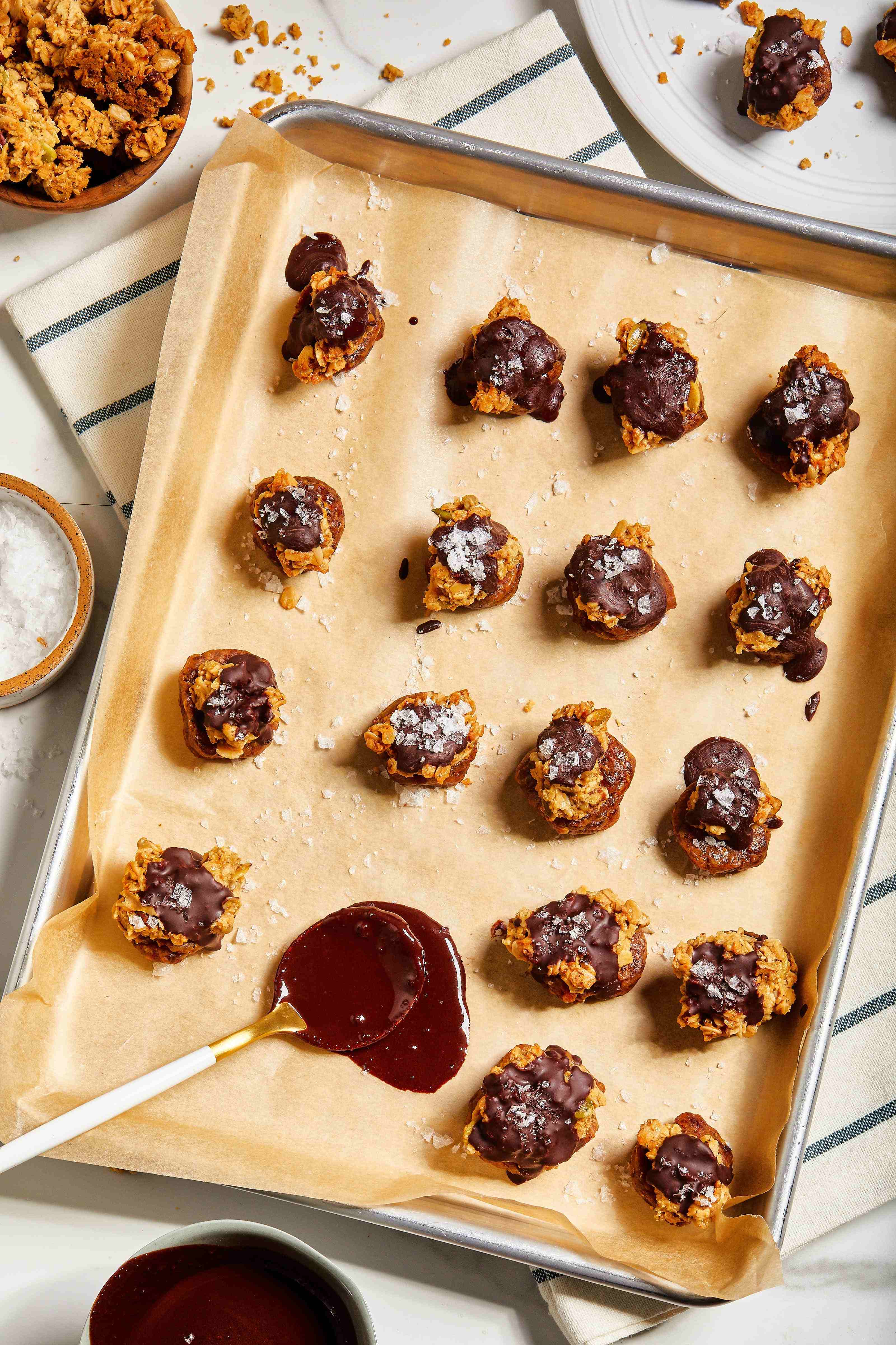 Vanilla Bean Salted Maple Pecan Chocolate Turtles